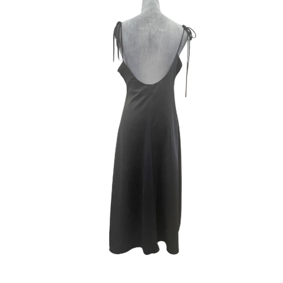 Jason Wu Black Satin Slip Dress L Midi Gown Cocktail Wedding Party Prom Glam NWT - Picture 5 of 9